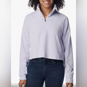 Columbia Womens Glacial Cropped ll Fleece Pullover Athleisure Sweatshirt size XS